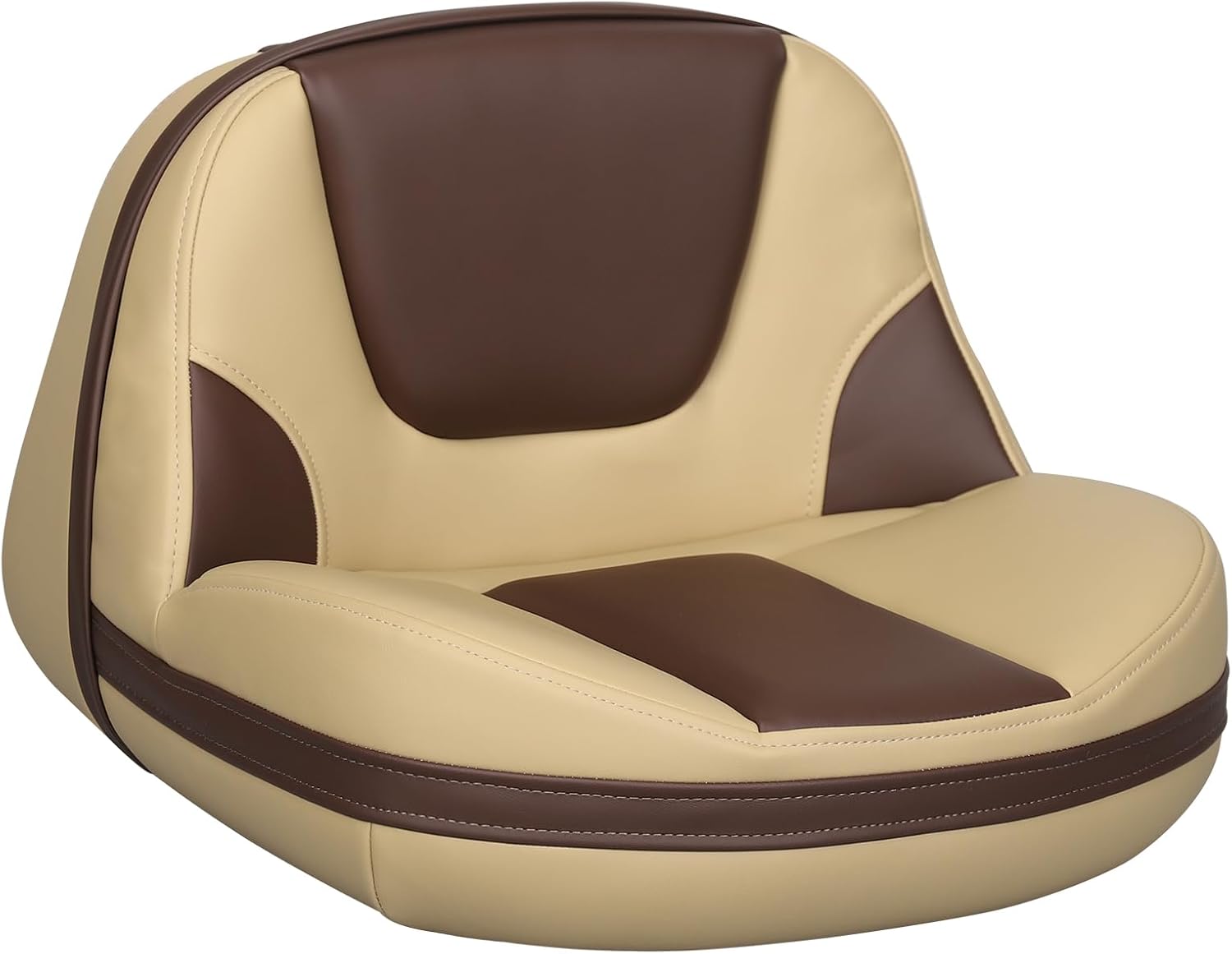 Lean Pro Casting Fishing Boat Seat High Back Bass Boat Seat, Brown/Khaki