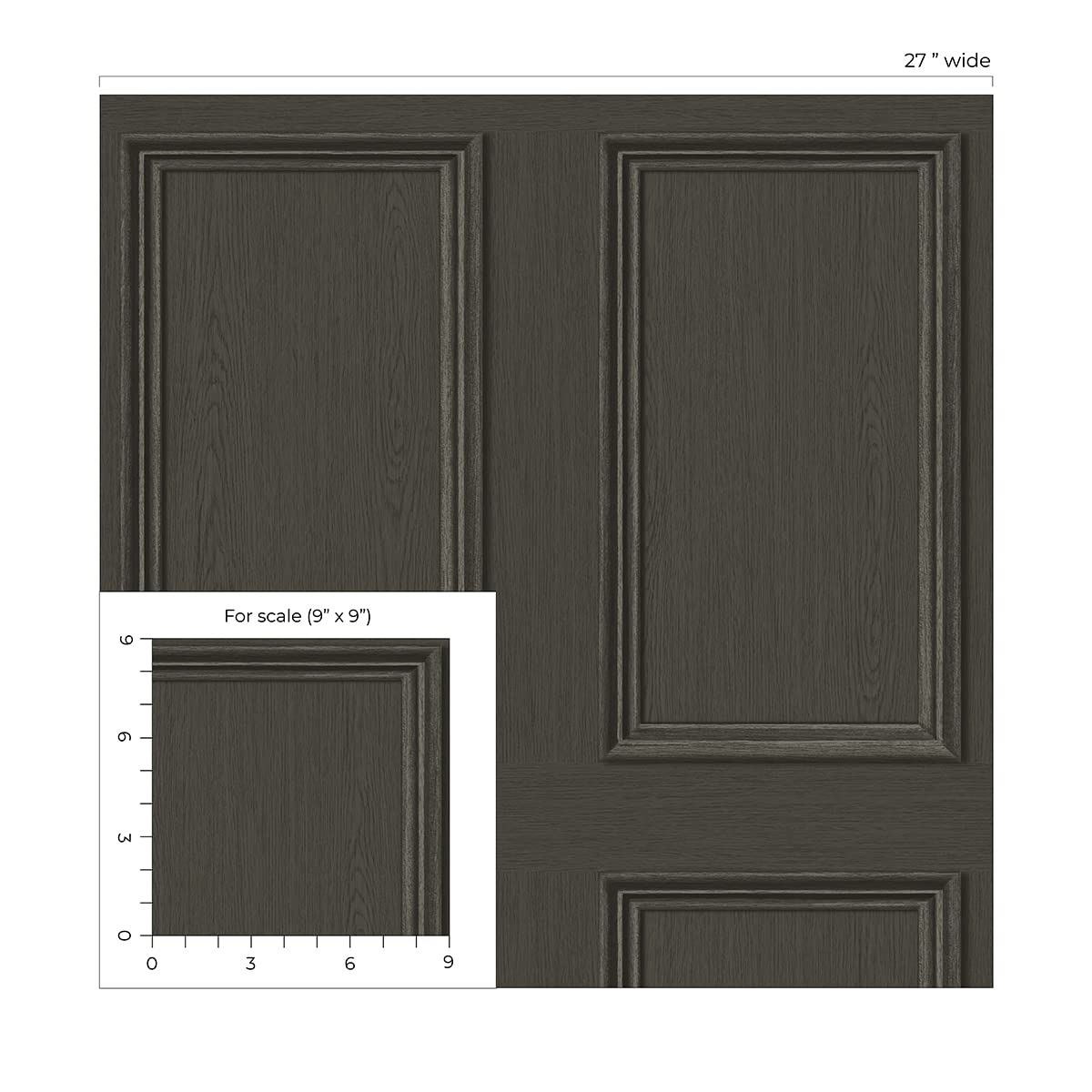 NextWall Stacy Garcia Home Yapay Ahşap Panel Yapıştır ve Çıkar Duvar Kağıdı (Kömür Rengi)