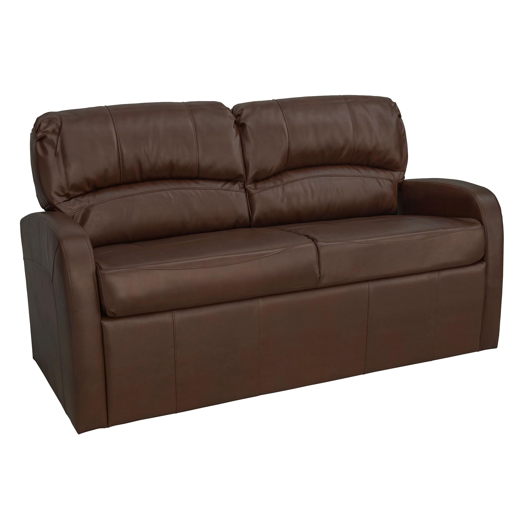 RecPro Charles Collection | 70" RV Jack Knife Sofa w/Arms | RV Sleeper Sofa | RV Couch | RV Living Room (Slideout) Furniture | RV Furniture | Camper Furniture | Chestnut