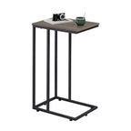 WLIVE Side Table, C Shaped End Table for Couch, Sofa and Bed, Large Desktop C Table for Living Room, Bedroom, Retro Brown and Black