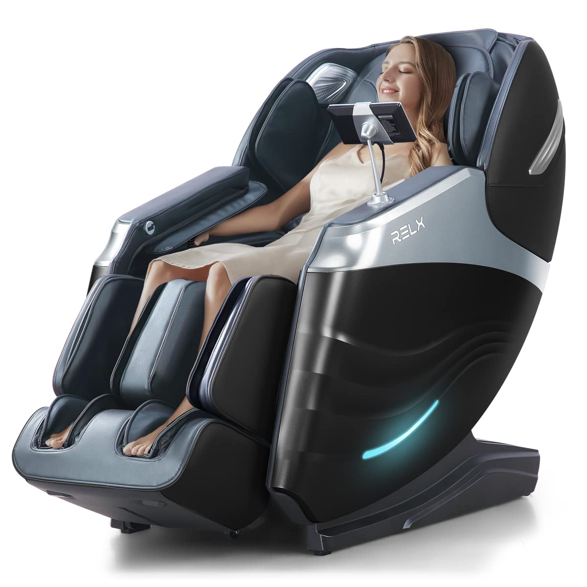 RELX 2025 Massage Chair Full Body, Zero Gravity SL-Track Shiatsu Massage Chair Built-in Heat System, Airbag Massage, with Body Scan, Deep Yoga Stretch, Calfrest Extension and AI Control(Brown)