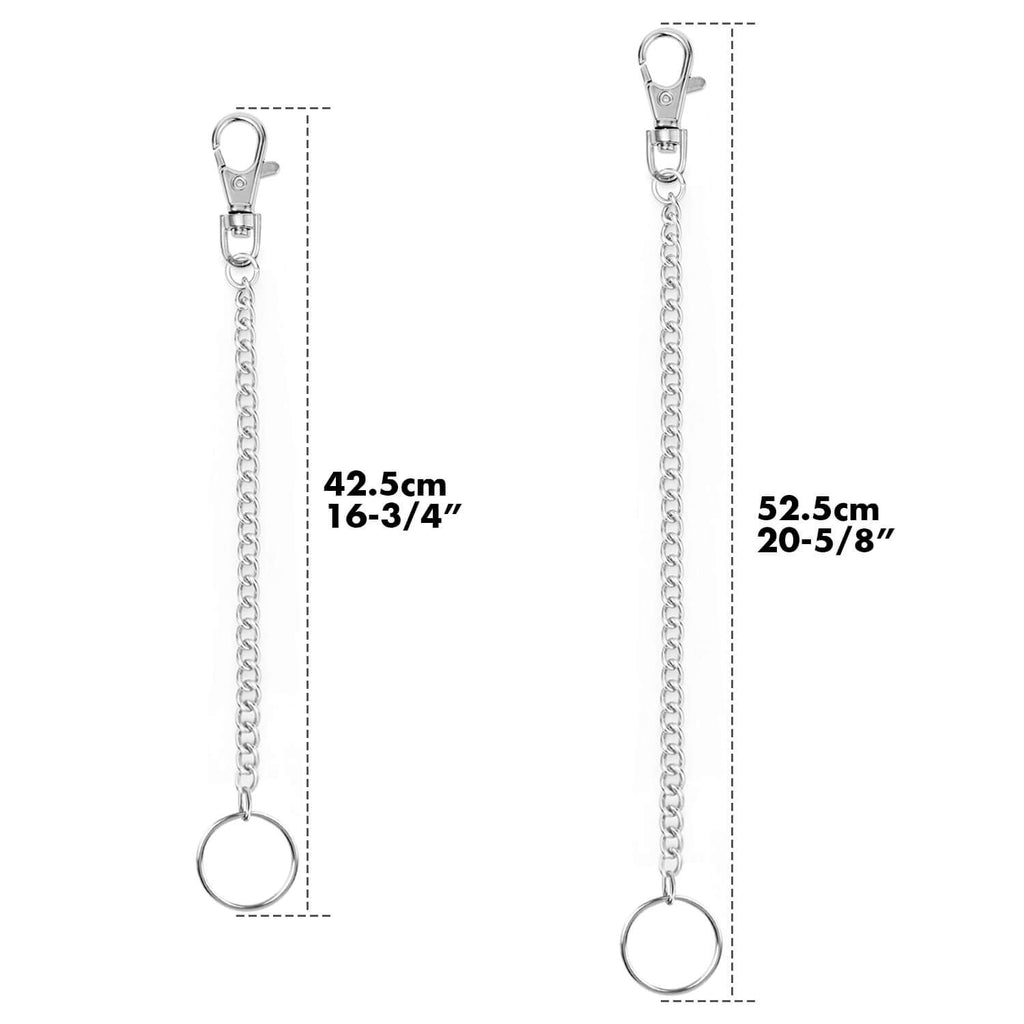 anezus 2Pcs Chain Belt Set, Wallet Chain, Pants Chain, Pocket Chain with Keyring for Pants Belt Jeans Wallets and keys (16” & 20”) - Grand Goldman