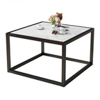 Square Coffee Tables for Living Room, Small Coffee Table with Storage Center Side Table with Wood Tabletop and Sturdy Metal Frame,Black and Gray/60x60x40cm