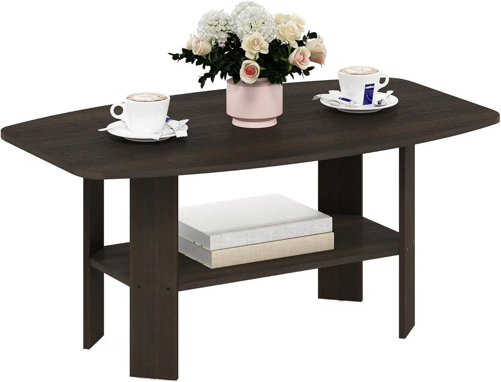 Furinno Simple Design Coffee Table, Dark Brown