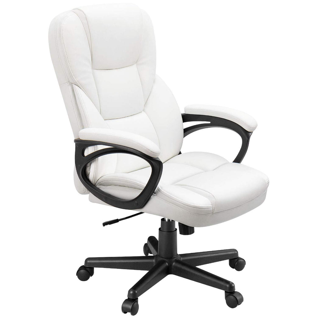 Furmax Office Executive Chair High Back Adjustable Managerial Home Desk Chair, Swivel Computer PU Leather Chair with Lumbar Support (Black)