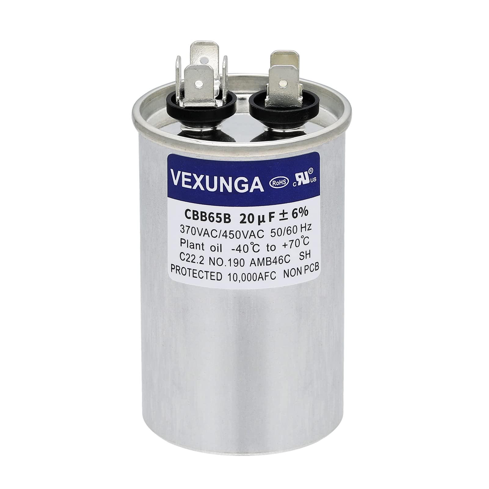 45/5 uF 45+5 MFD 370V or 440V Dual Run Start Round A/C Capacitor 45 5 uF 370 440 Volt VAC CBB65B Air Conditioner Capacitors for AC Unit Fan Motor Start or Heat Pump or Condenser Straight Cool