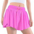 Auranso Girls Flowy Shorts with Pocket 2-in-1 Athletic Running Butterfly Shorts Rose Red 7-8 Years - Grand Goldman