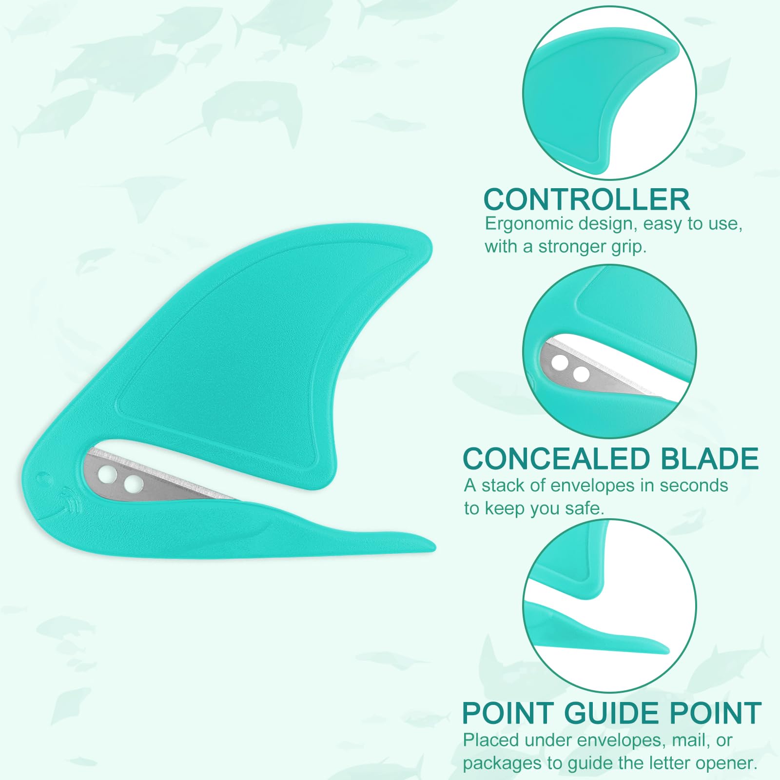 ZUFECY 4 stk kuvertåbner, bærbare brevskærere med skarpe klinger til effektiv postpakke, papirkut, kuvertskærer, sikker poståbner