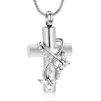 Imrsanl Butterfly Cross Urn Necklace for Ashes Men Women Cremation Jewelry Ashes Pendant for Human Memorial Ash Jewelry
