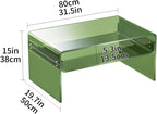 Acrylic Coffee Table for Living Room Clear Rectangle Lucite Table with Open Storage Shelf (1, Green, Large)