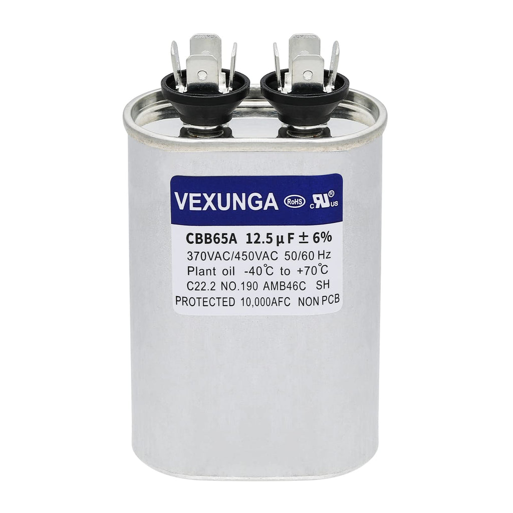 45/5 uF 45+5 MFD 370V or 440V Dual Run Start Round A/C Capacitor 45 5 uF 370 440 Volt VAC CBB65B Air Conditioner Capacitors for AC Unit Fan Motor Start or Heat Pump or Condenser Straight Cool