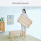 US-KLY Kotatsu Heater Table Low-Lying Dining and Work Desk (Square W29.5 xD29.5 xH15.4 Inchies, Brown)