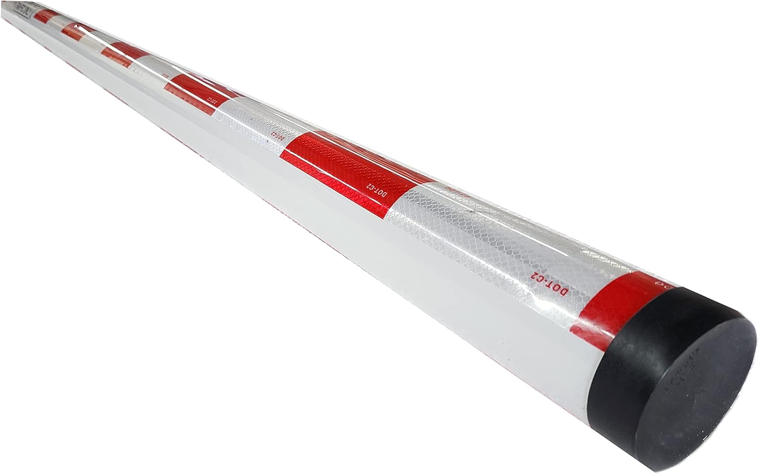 Parking Barrier Arm 12ft 2 Pieces X 6 ft Aluminum Round Replacement Arm for Gate Operator DOT-C2 Reflective Safety Tape (with Red/Silver Stripes)