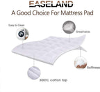 EASELAND Queen Size Mattress Pad Pillow Top Mattress Cover Quilted Fitted Mattress Protector Cotton Top Stretches up 8-21" Deep Pocket Cooling Mattress Topper (60x80 inch, White)
