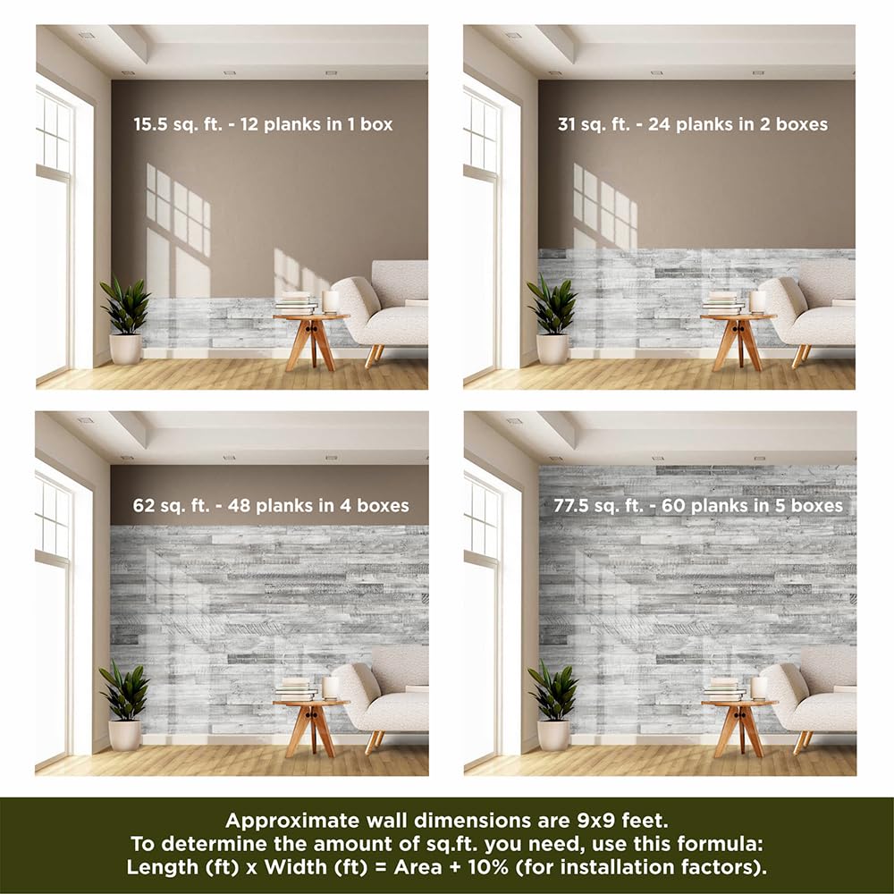 Białe odzyskane deski z drewna stodołowego postarzałe, przetarte, antyczne płytki, deski do paneli, drewniana ściana, drewniane tło, rustykalny wystrój farmy, fartuch kuchenny, rękodzieło DIY, długość 47" (szerokość 12, 4 cale)