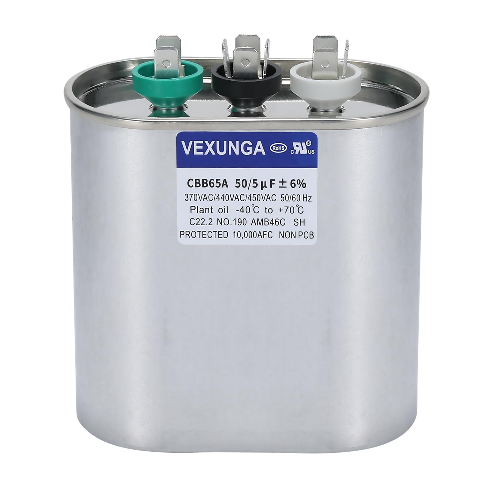 45/5 uF 45+5 MFD 370V or 440V Dual Run Start Round A/C Capacitor 45 5 uF 370 440 Volt VAC CBB65B Air Conditioner Capacitors for AC Unit Fan Motor Start or Heat Pump or Condenser Straight Cool