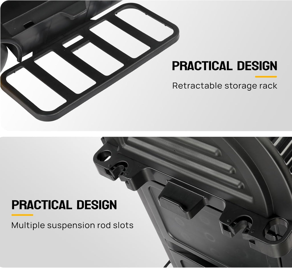 TUFFIOM Janitorial Cart with Key-Locking Cabinet, 3-Shelf Commercial Cleaning Cart with Wheels, Housekeeping Caddy with Locker, Black, Great for Hotel, Stores, Schools, and Business