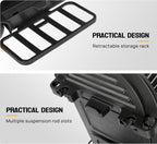 TUFFIOM Janitorial Cart with Key-Locking Cabinet, 3-Shelf Commercial Cleaning Cart with Wheels, Housekeeping Caddy with Locker, Black, Great for Hotel, Stores, Schools, and Business