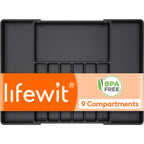 Lifewit Silverware Drawer Organizer, Expandable Utensil Tray for Kitchen, BPA Free Flatware and Cutlery Holder, Adjustable Plastic Storage for Spoons Forks Knives, 8.5-14 x 12", Black