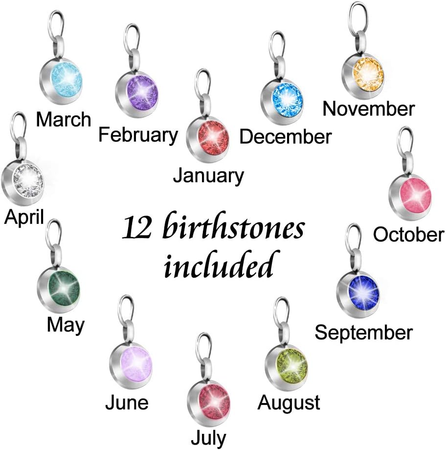 Dletay Heart Urn Necklace for Ashes with 12 Birthstones Cremation Jewelry for Ashes -Your Wings Were Ready My Heart Was Not