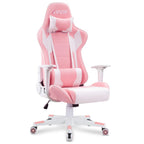 Homall Gaming Chair, Office Chair High Back Computer Chair Leather Desk Chair Racing Executive Ergonomic Adjustable Swivel Task Chair with Headrest and Lumbar Support (White)