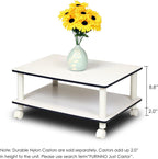 Furinno 11172 Just 2-Tier No Tools Coffee Table, White w/White Tube