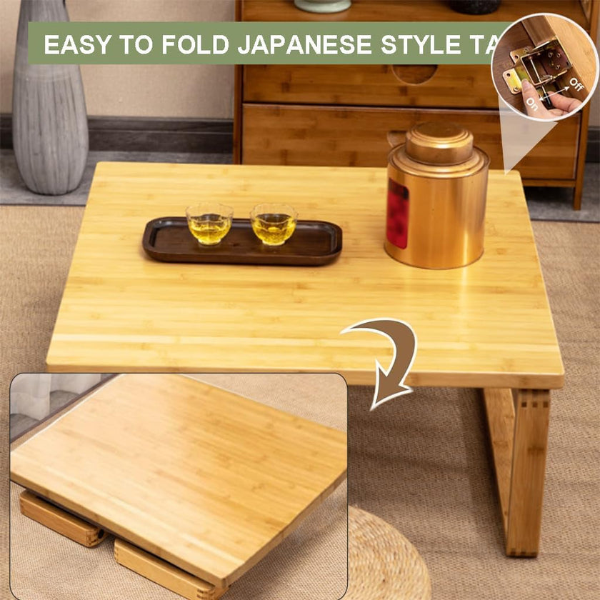 Japanese Style Folding Coffee Table, Portable Tea Table Low for Floor ...