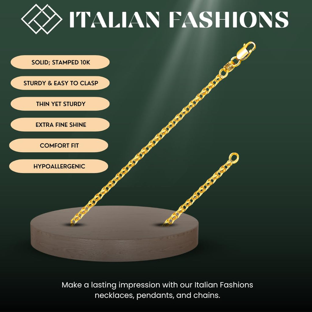 ITALIAN FASHIONS REAL Solid 14K or 10K Yellow Gold 1.50mm,1.7mm, 2.0mm Flat Open Wheat Spiga Chain Necklace with Lobster Claw Clasp | Multiple Lengths Available | Men Women | MADE IN ITALY (10K Solid Yellow Gold 1.5mm, 18.0 Inches) - Grand Goldman