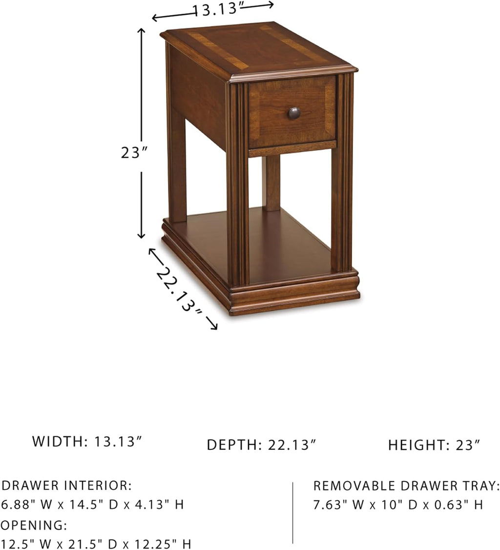 Signature Design by Ashley Breegin New Traditional Wooden Chair Side End Table, Brown