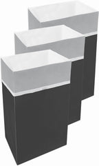 30 Gallon Disposable Pop-Up Trash Cans (3-Pack) with Fitted Bags – Foldable Garbage & Recycling Bins for Parties, Events & Kitchen (Black, 30" H x 14" W x 17" D)