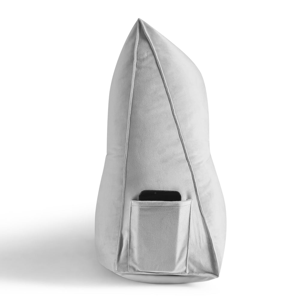 Sweet Home Collection Headboard Pillow Full - Bed Wedge Pillow for Headboard - Large & Versatile Triangle Cushion Reading Support Pillow, Full - 54", Gray