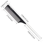 HYOUJIN Carbon Hair Rat Tail Combs Parting Rattail Combs Teasing Fine Tooth Comb Metal Hair Pick Detangling Combs for Women for Curly Hair Black