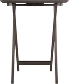 Winsome Anila Snack Table Set with Storage Rack, Fan Shaped, for Living Room, 26", Coffee, Set of 4 Tables