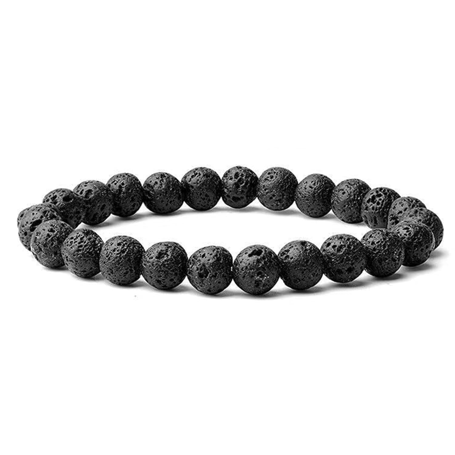 Lava Rock Protection Handmade Bracelets For Men Women Attract Wealth Chakra Feng Shui Stretchy Beaded Bracelets Lucky Anxiety Bracelets For Women (lava)