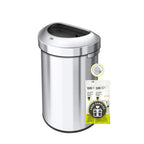 EKO Urban 24 Gallon Round Stainless Steel Open Top Waste Bin, Tall Commercial Trash Can for Indoor/Outdoor, Extra Large Metal Garbage Bin for Office, Restaurant, Restroom, 90L