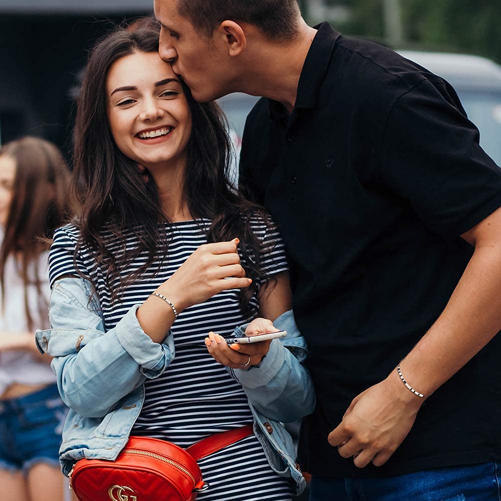 Tarsus Long Distance Relationship Bracelets Gifts for Friend Couple Morse Code Jewelry for Girlfriend Boyfriend His Her Miss You Bracelet