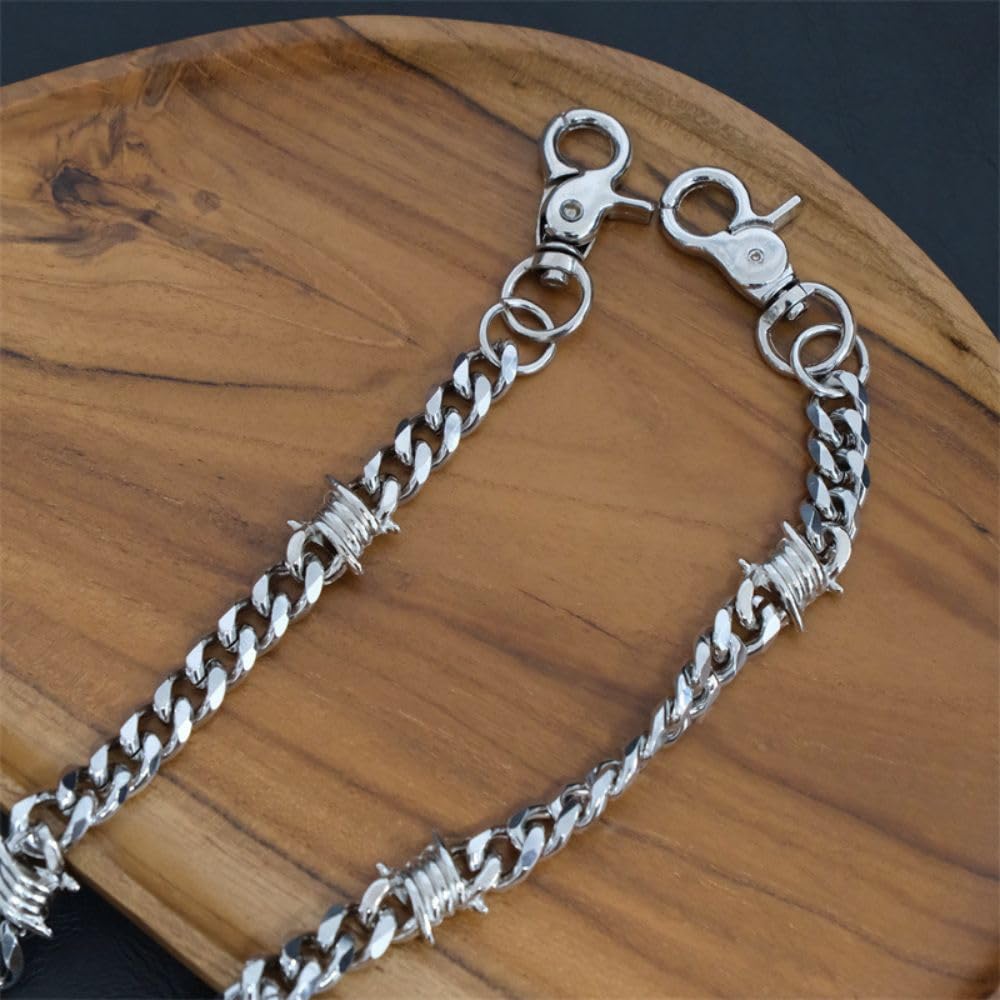 Chaîne de portefeuille PINKPIN pour motard, chaîne de poche robuste avec fermoir rond, chaînes pour hommes pour jeans, pantalons, accessoires de vêtements