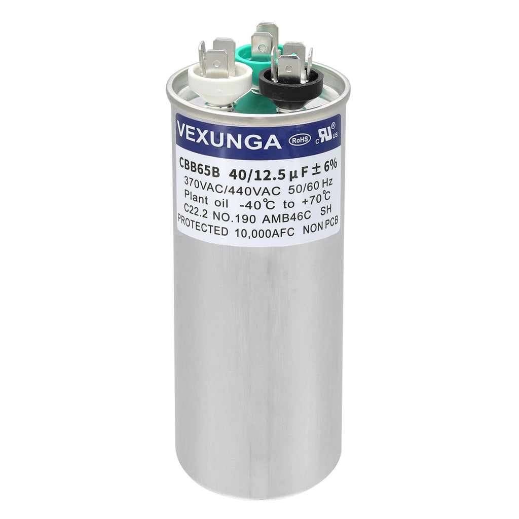 45/5 uF 45+5 MFD 370V or 440V Dual Run Start Round A/C Capacitor 45 5 uF 370 440 Volt VAC CBB65B Air Conditioner Capacitors for AC Unit Fan Motor Start or Heat Pump or Condenser Straight Cool