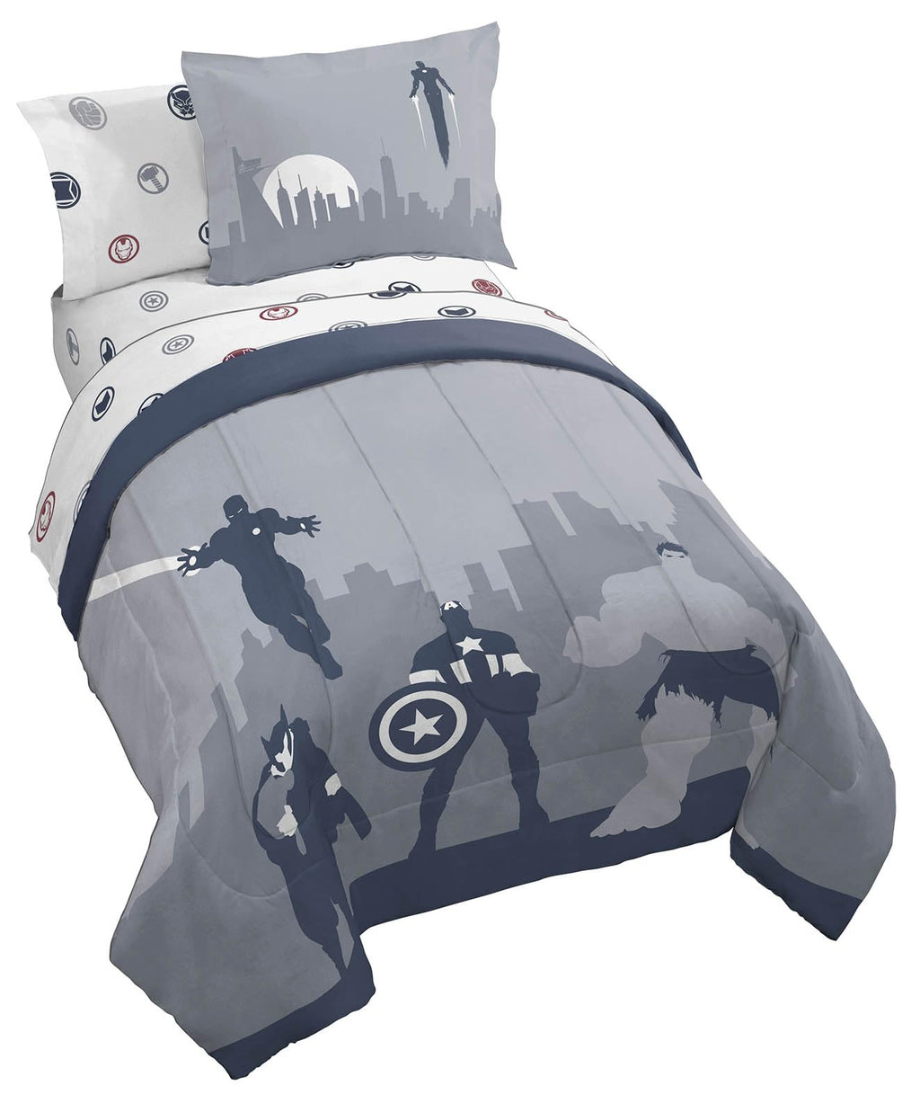 Jay Franco Minecraft Creeper Twin Comforter Set - 5 Piece Bedding Includes Sheet Set & Pillow Covers - Super Soft Gren & Gray Bedding