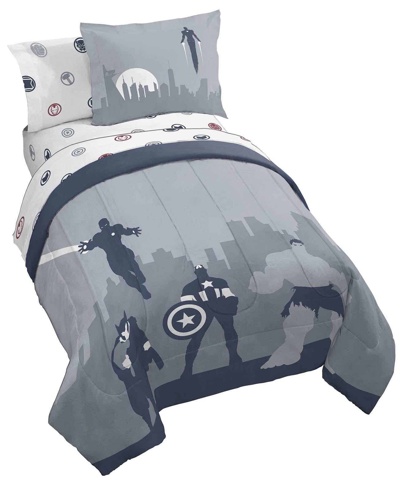 Jay Franco Minecraft Creeper Twin Comforter Set - 5 Piece Bedding Includes Sheet Set & Pillow Covers - Super Soft Gren & Gray Bedding