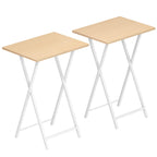 HOOBRO Folding TV Tray Tables, Set of 2 Side Table for Small Space, Industrial Snack Tables for Eating at Couch, Stable Metal Frame, Easy Assembly, Space Saving, Rustic Brown and Black BF25BZ01