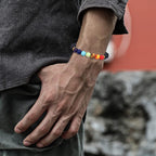 14 Pcs Lava Rock 7 Chakra Energy Oil Diffuser Bracelet Set for Women Men Unisex Elastic 8mm Stone Yoga Beaded Bracelets Jewelry With Lucky Healing