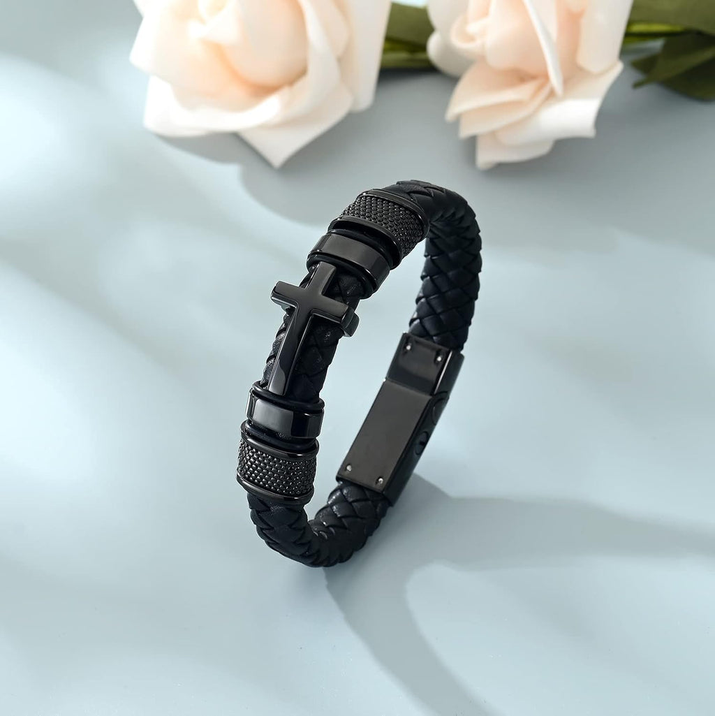 shajwo Cremation Jewelry Cross Urn Bracelet for Ashes for Women Men Keepsake Memorial Cuff Bracelet