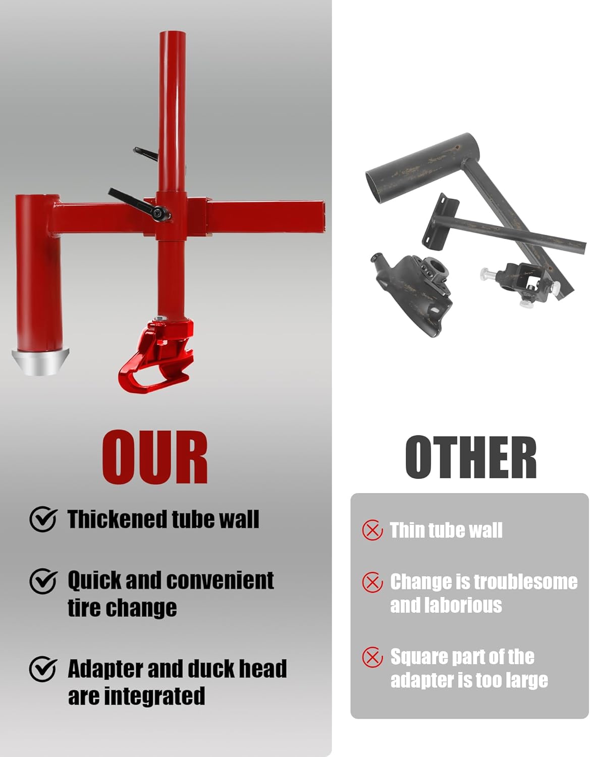 Upgrade Manual Tire Changer Duck Head Kit with Silver Cone, with Tire Changer Duck Head Fit for Most Car Tires (with Silver Cone)