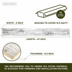 Białe odzyskane deski z drewna stodołowego postarzałe, przetarte, antyczne płytki, deski do paneli, drewniana ściana, drewniane tło, rustykalny wystrój farmy, fartuch kuchenny, rękodzieło DIY, długość 47" (szerokość 12, 4 cale)