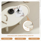 Cloud Coffee Table - Irregular Shape With 4 Legs - Modern End Table for Living Room, Apartment, Bedroom - Easy Assembly - White