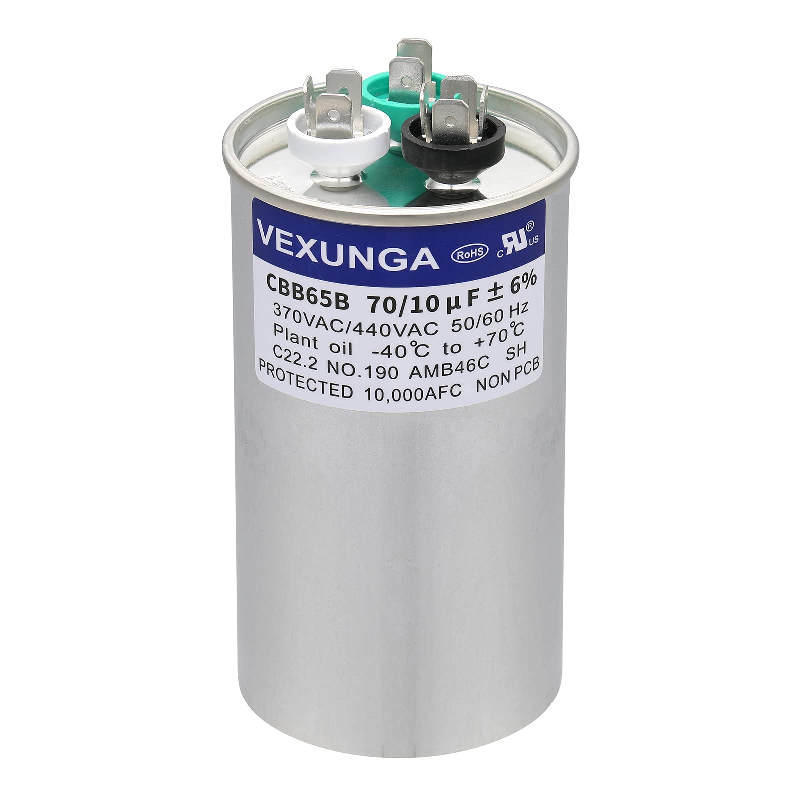 45/5 uF 45+5 MFD 370V or 440V Dual Run Start Round A/C Capacitor 45 5 uF 370 440 Volt VAC CBB65B Air Conditioner Capacitors for AC Unit Fan Motor Start or Heat Pump or Condenser Straight Cool