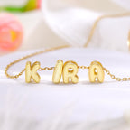 Yopicks Custom Bubble Letter Necklace, Personalized Name Necklaces for Women 14K Gold Plated Initial Necklace Mama Alphabet Pendant A-Z | Graduation Birthday Gifts for Women