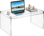 Acrylic Coffee Table, Modern Clear Rectangle Lucite Table for Living Room, Bedroom, Office (Clear, 31.5" L*19.7" W *15.7" H)