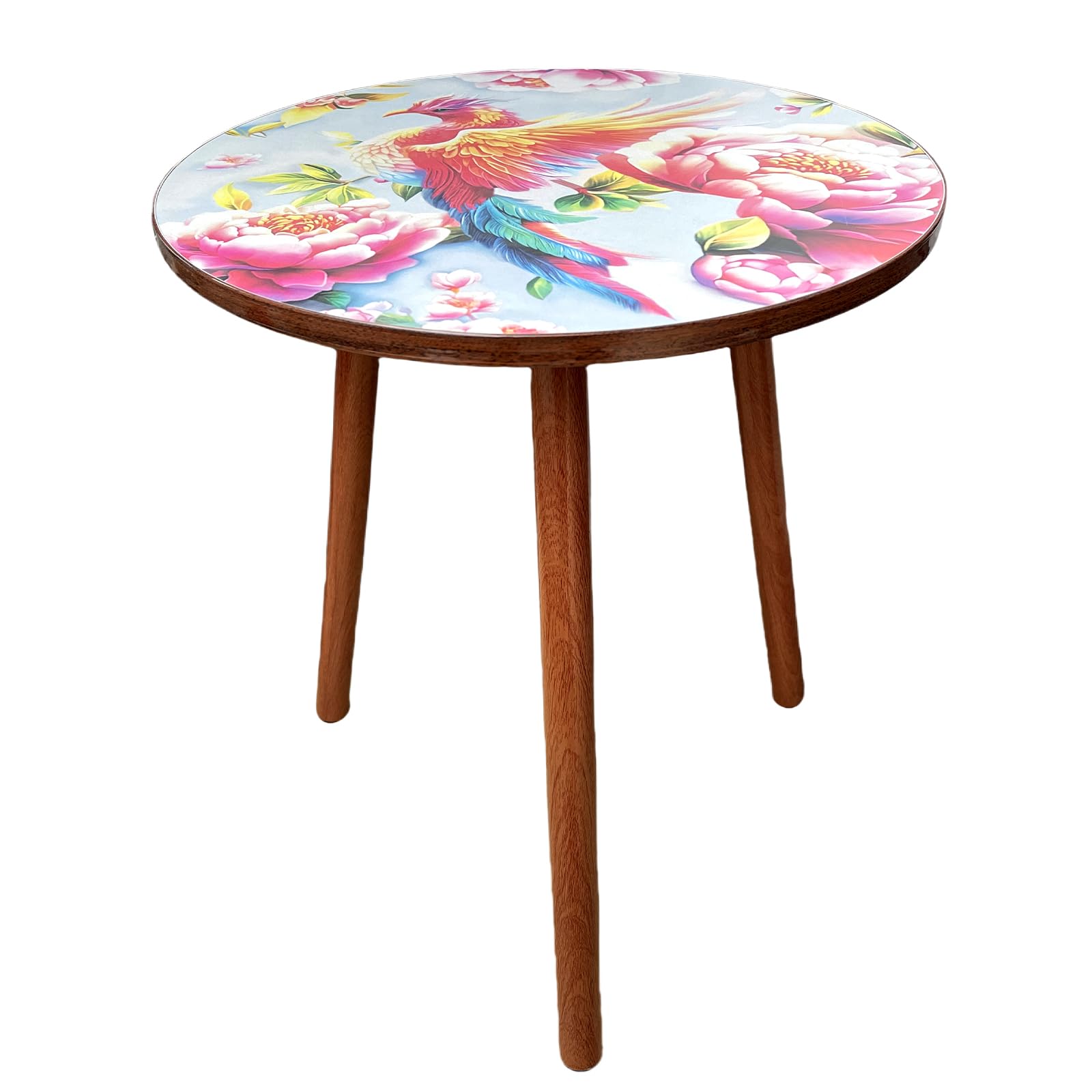 Round End Table, Small Round Drink SideTable, 3 Legged Living Room End Tables, Mid Century Modern Small Coffee Table for Bedroom Balcony Living Room (15.75" D x 18.5" H)
